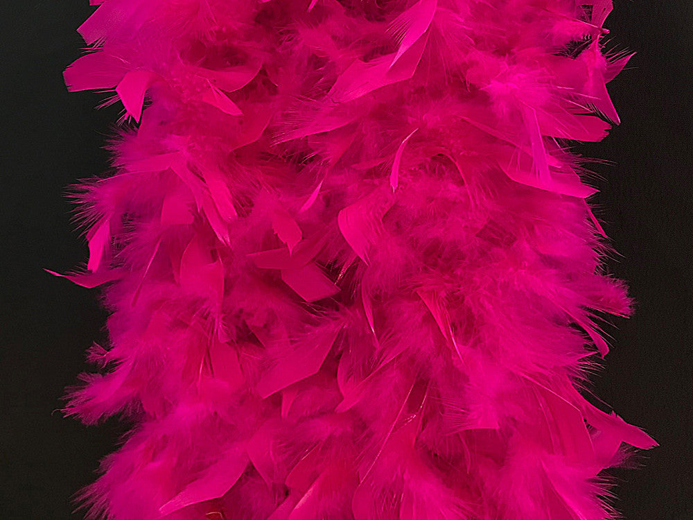 2 Yards - Hot Pink Heavy Weight Chandelle Feather Boa | 80 Gram
