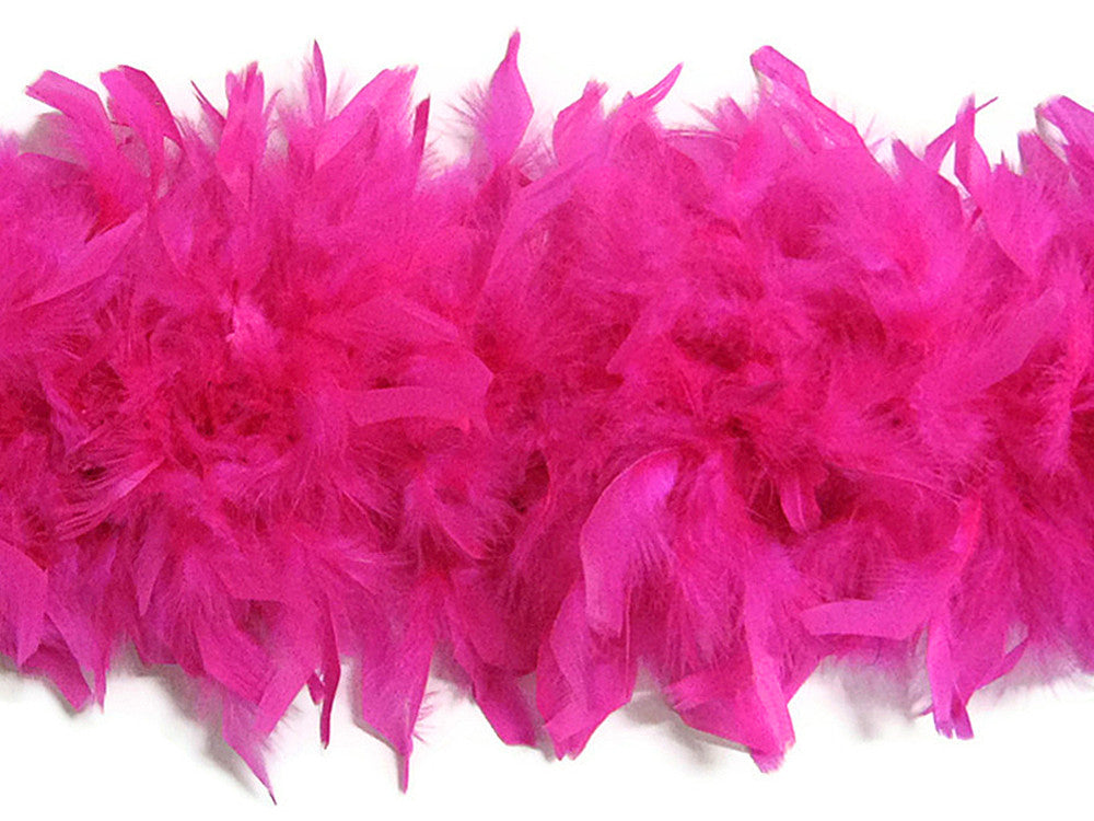 2 Yards - Hot Pink Heavy Weight Chandelle Feather Boa | 80 Gram