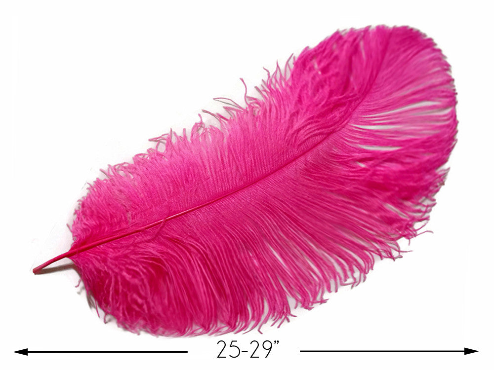 1/2 Lb. - 25-29" Hot Pink Large Ostrich Wing Plume Wholesale Feathers (Bulk)