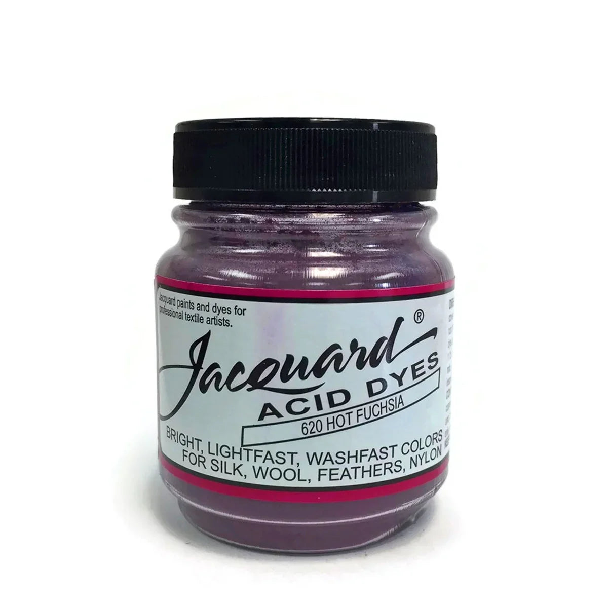 Jacquard Acid Dye 620 Hot Fuchsia for silk, wool, feathers, and nylon.