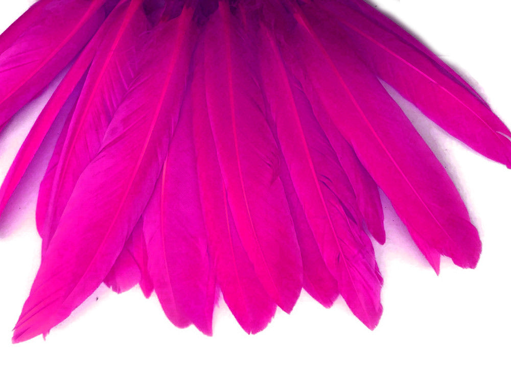 1/4 Lb. - Hot Pink Dyed Duck Cochettes Loose Wing Quill Wholesale Feather (Bulk)