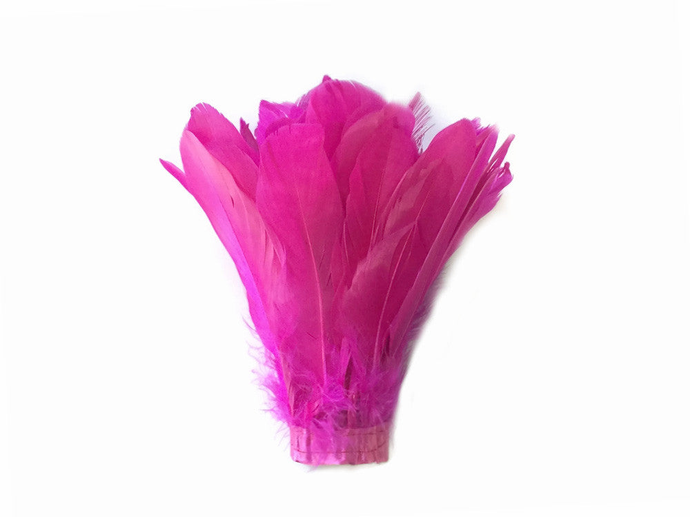 1 Yard - Hot Pink Goose Pallet Parried Dyed Feather Trim