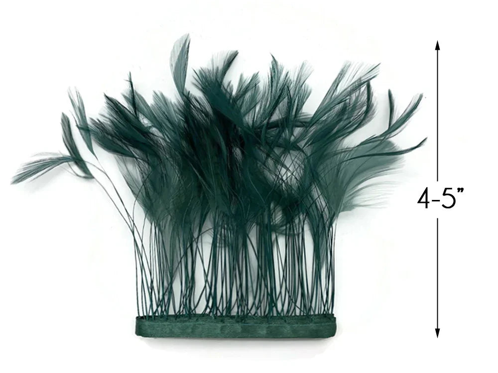 Dark green decorative feathers for crafts and fashion, 4-5 inches in length.