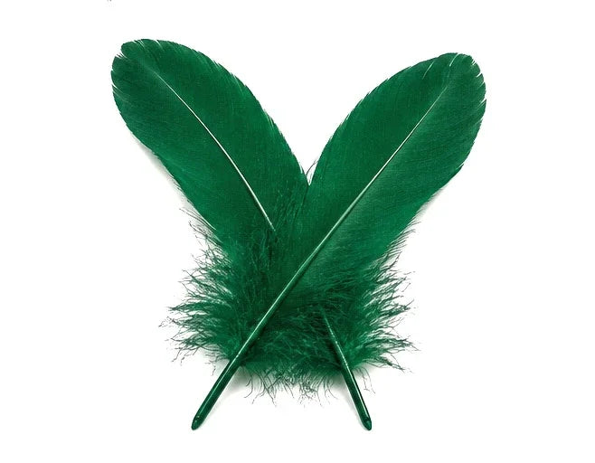 1 Pack - Hunter Green Goose Satinettes Pallet Soft Wing Quill Loose Feathers - 0.3 Oz