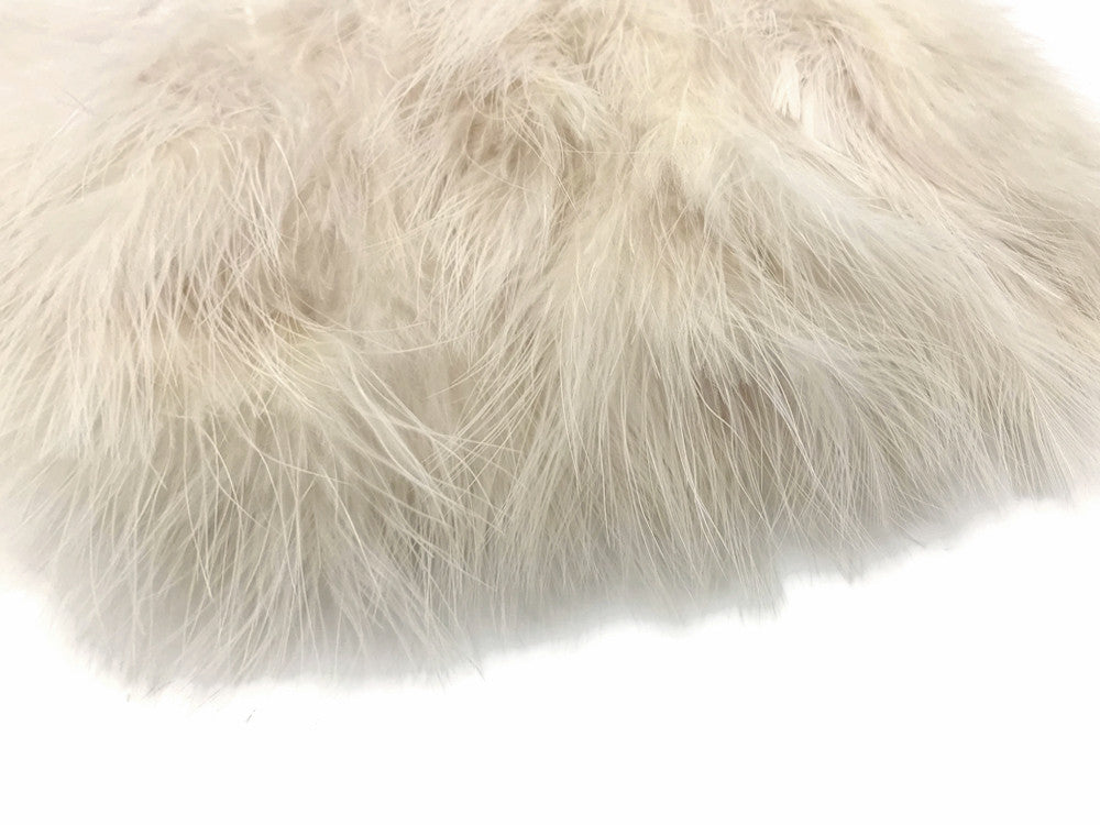 1 Yard - Ivory Marabou Turkey Fluff Feather Fringe Trim
