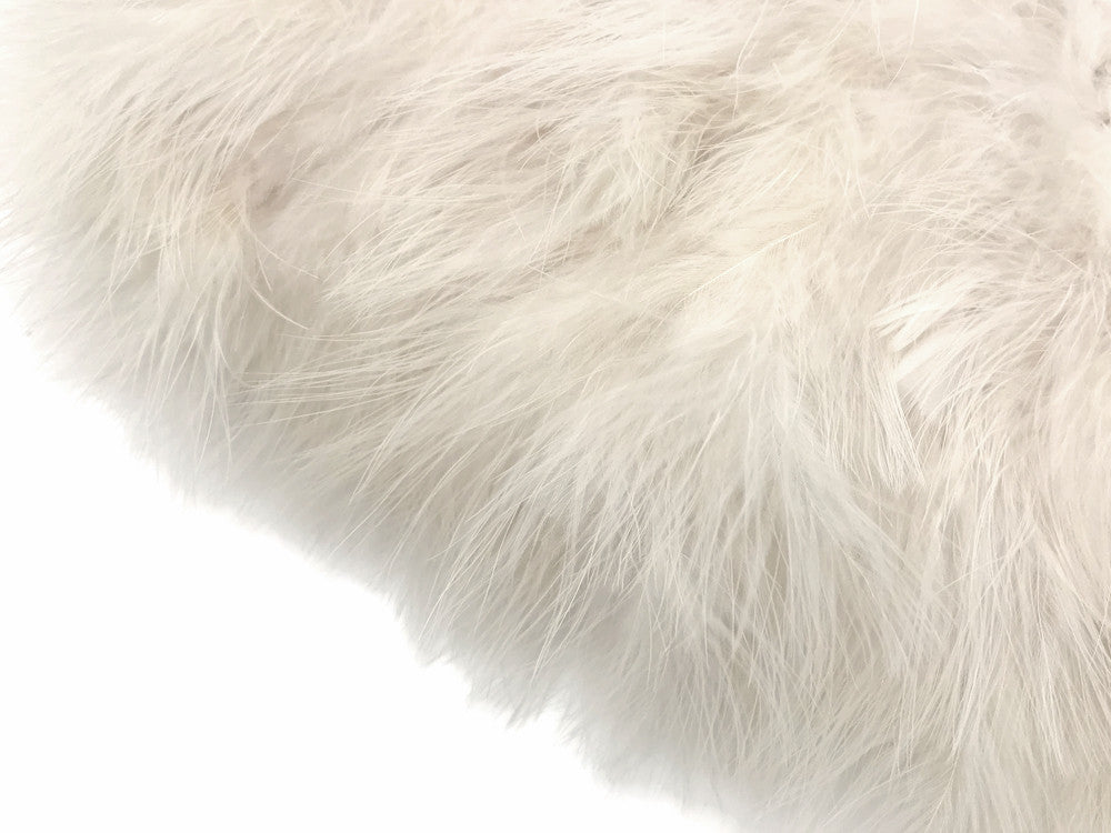 1 Yard - Ivory Marabou Turkey Fluff Feather Fringe Trim