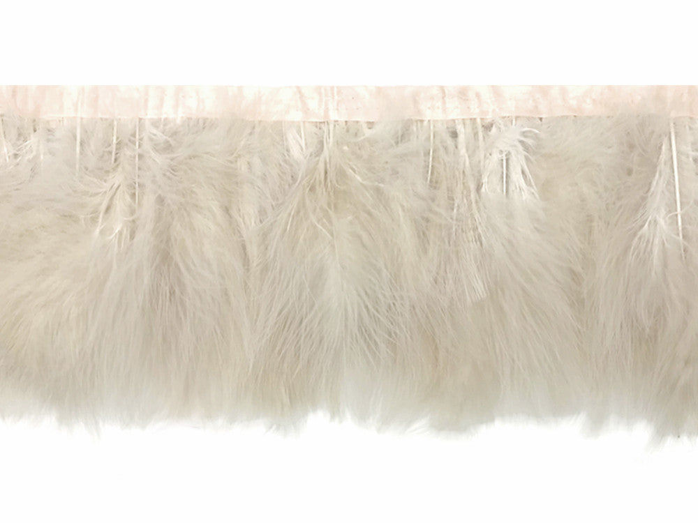 1 Yard - Ivory Marabou Turkey Fluff Feather Fringe Trim