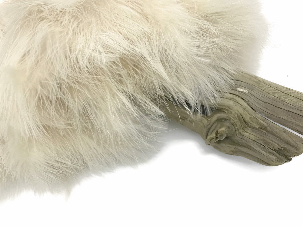 1 Yard - Ivory Marabou Turkey Fluff Feather Fringe Trim