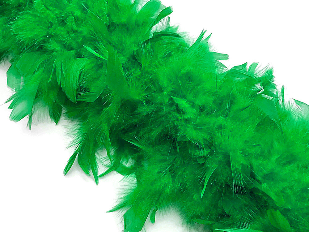 2 Yards - Kelly Green Heavy Weight Chandelle Feather Boa | 80 Gram