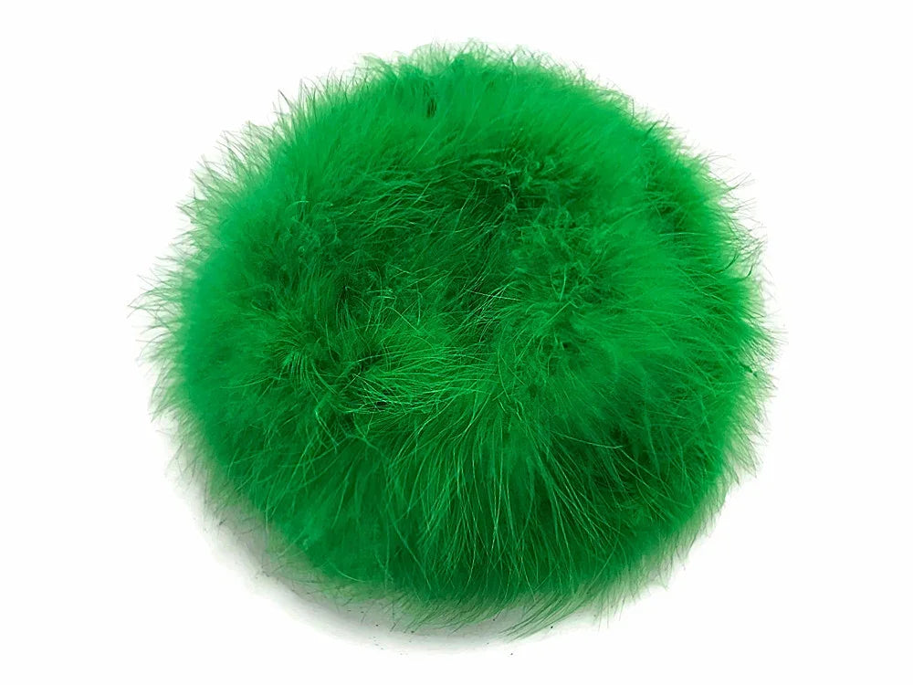 Vibrant green fluffy feather pompom for crafts and fashion accessories
