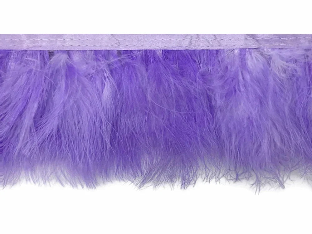 Vibrant purple feather trim for fashion crafts and DIY décor accessories.