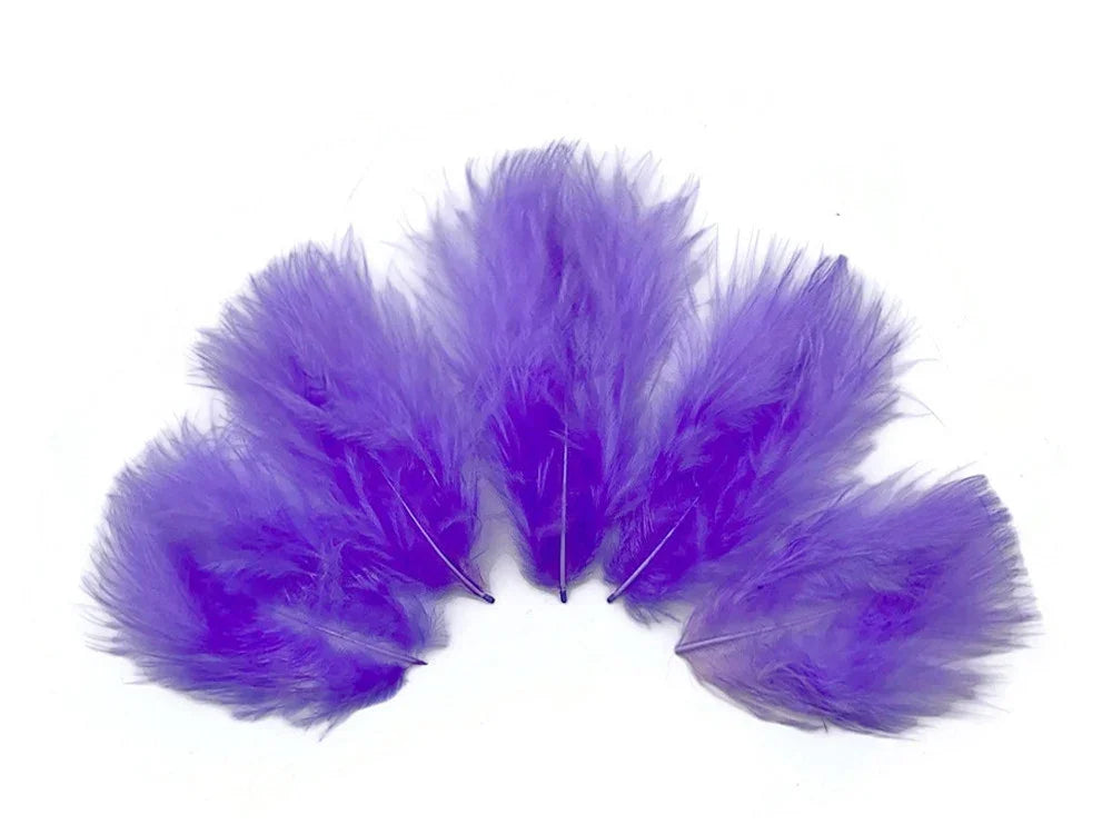 Vibrant purple fluffy feathers for DIY crafts and fashion accessories.