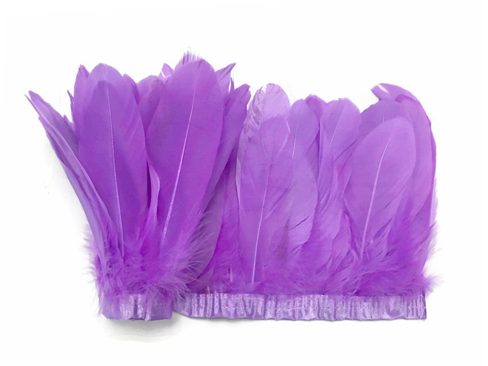 1 Yard - Lavender Goose Pallet Parried Dyed Feather Trim