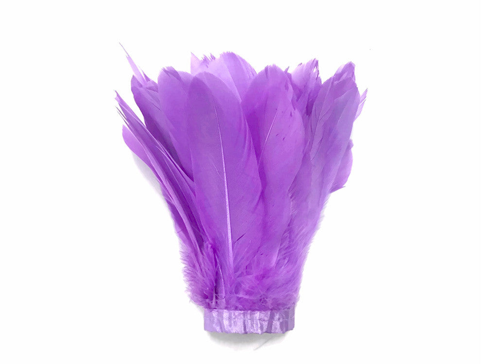 1 Yard - Lavender Goose Pallet Parried Dyed Feather Trim