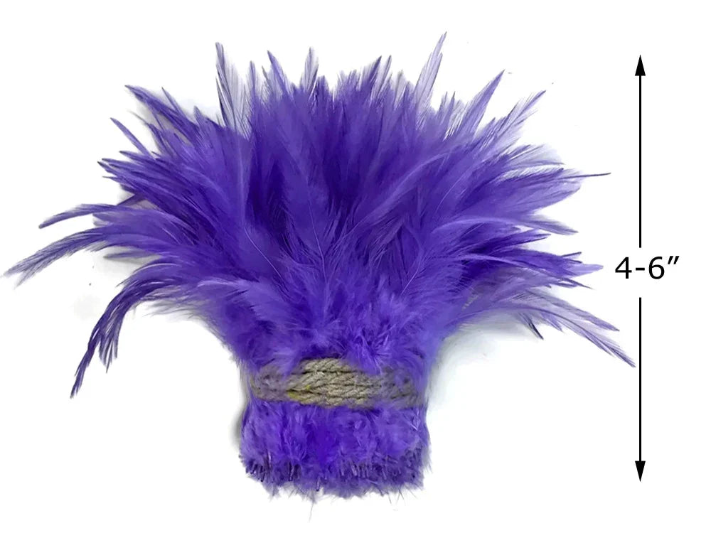 Vibrant purple craft feathers bundle, 4-6 inches long for DIY fashion and decor.
