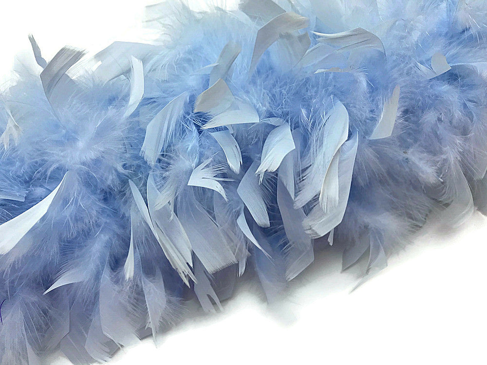 2 Yards - Light Blue Heavy Weight Chandelle Feather Boa | 80 Gram