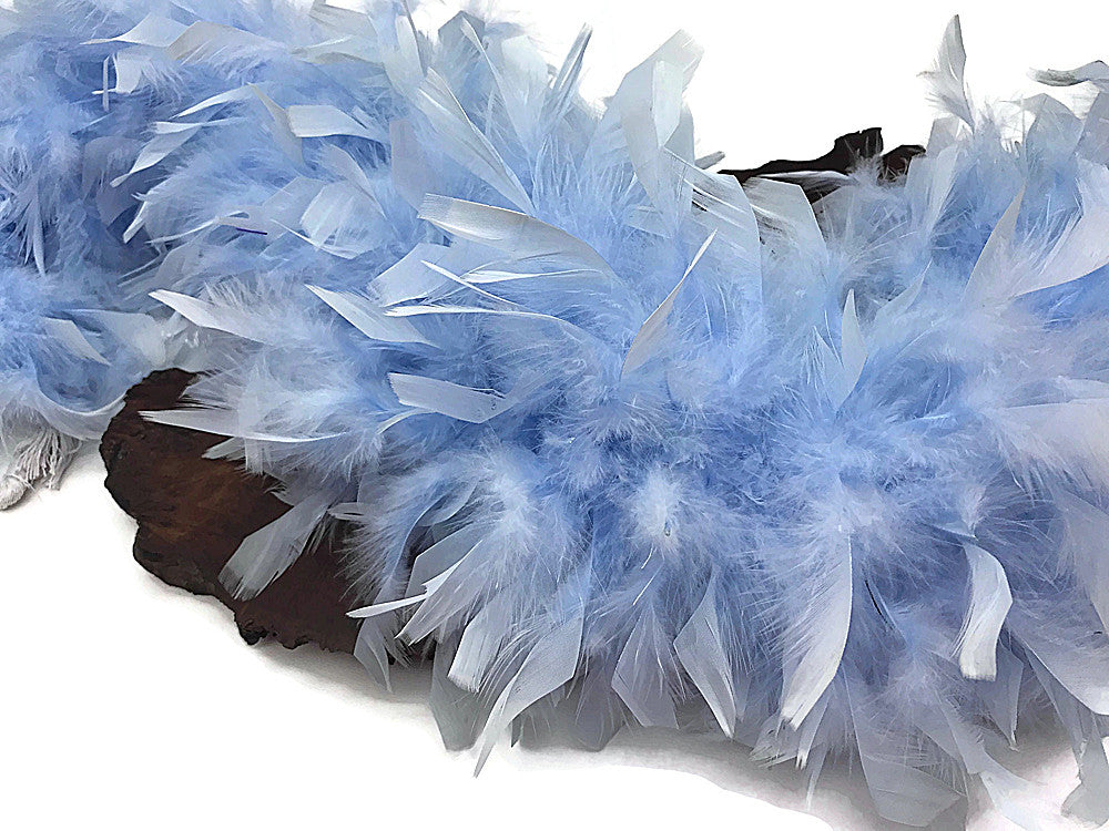 2 Yards - Light Blue Heavy Weight Chandelle Feather Boa | 80 Gram