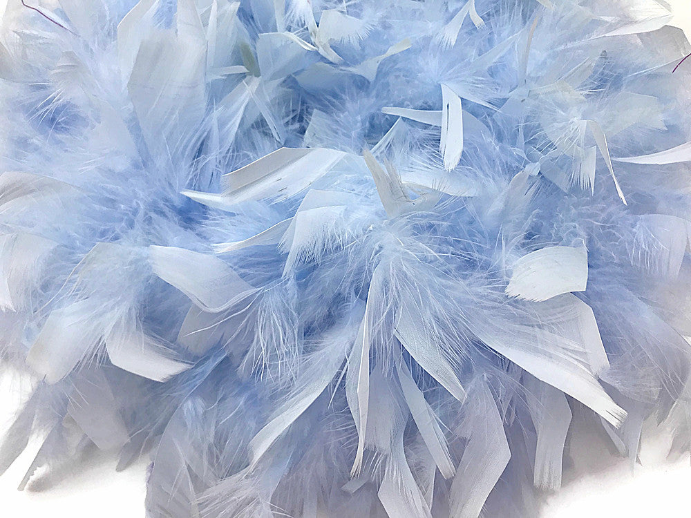 2 Yards - Light Blue Heavy Weight Chandelle Feather Boa | 80 Gram