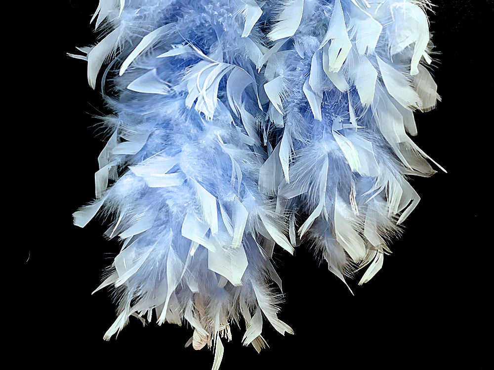 2 Yards - Light Blue Heavy Weight Chandelle Feather Boa | 80 Gram