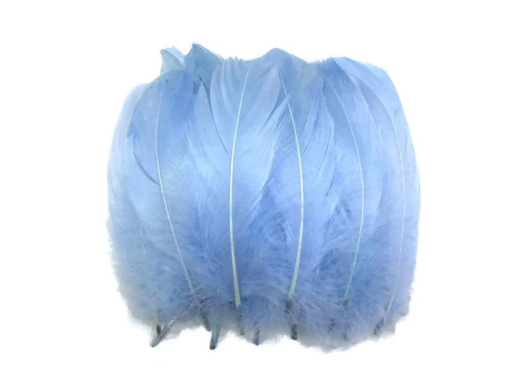 Soft light blue craft feathers for DIY fashion and decor accessories