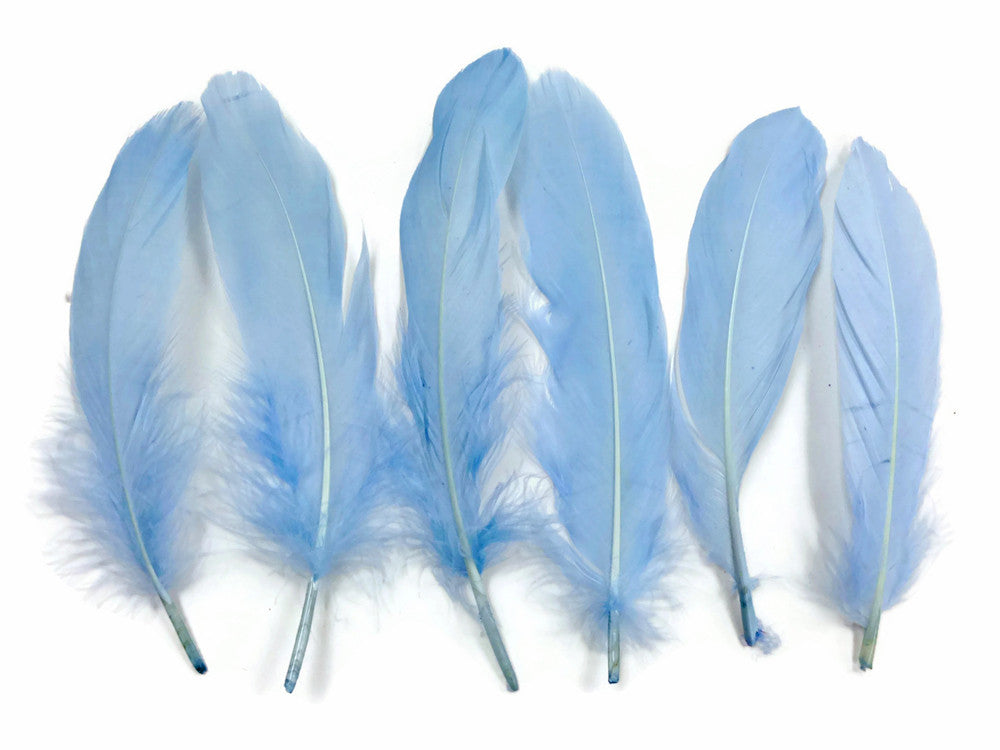 1/4 Lb - Light Blue Goose Satinettes Wholesale Loose Feathers (Bulk)