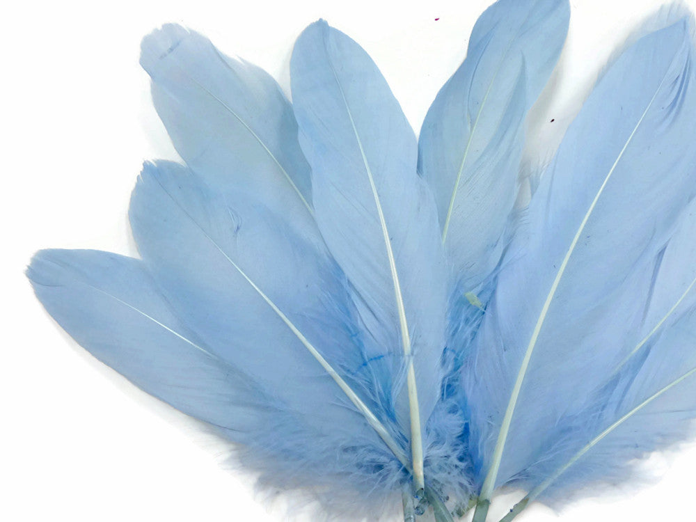 1/4 Lb - Light Blue Goose Satinettes Wholesale Loose Feathers (Bulk)