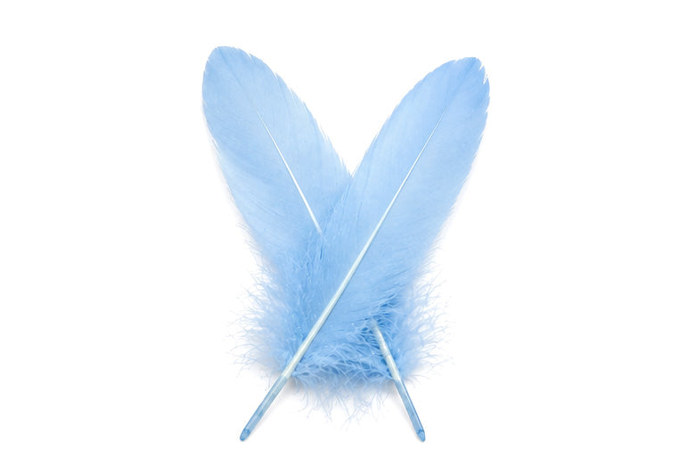 1/4 lbs. - Light Blue Goose Satinettes Pallet Soft Wing Quill Wholesale Feathers (Bulk)