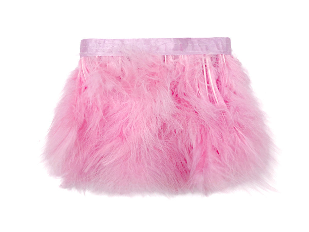 1 Yard - Light Pink Marabou Turkey Fluff Feather Fringe Trim