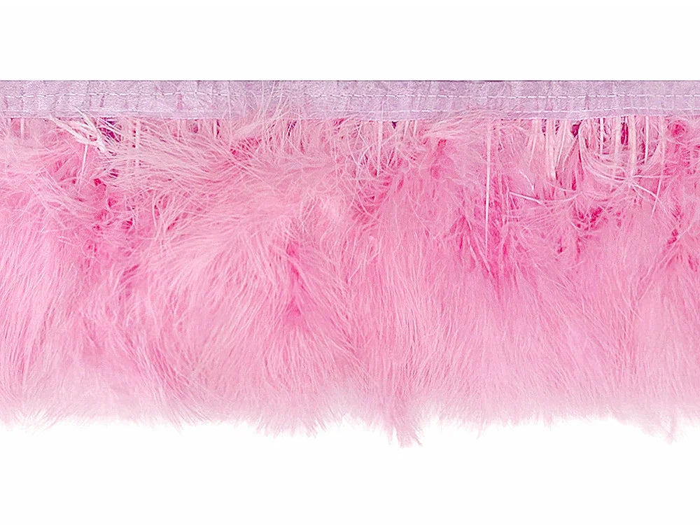 Soft pink feather trim for fashion and DIY craft decorations