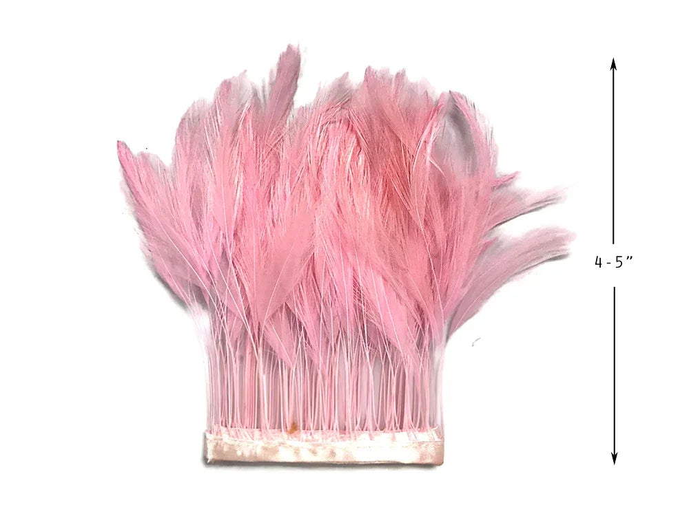 Pink ostrich feathers for fashion and DIY crafts, 4-5 inches in length.