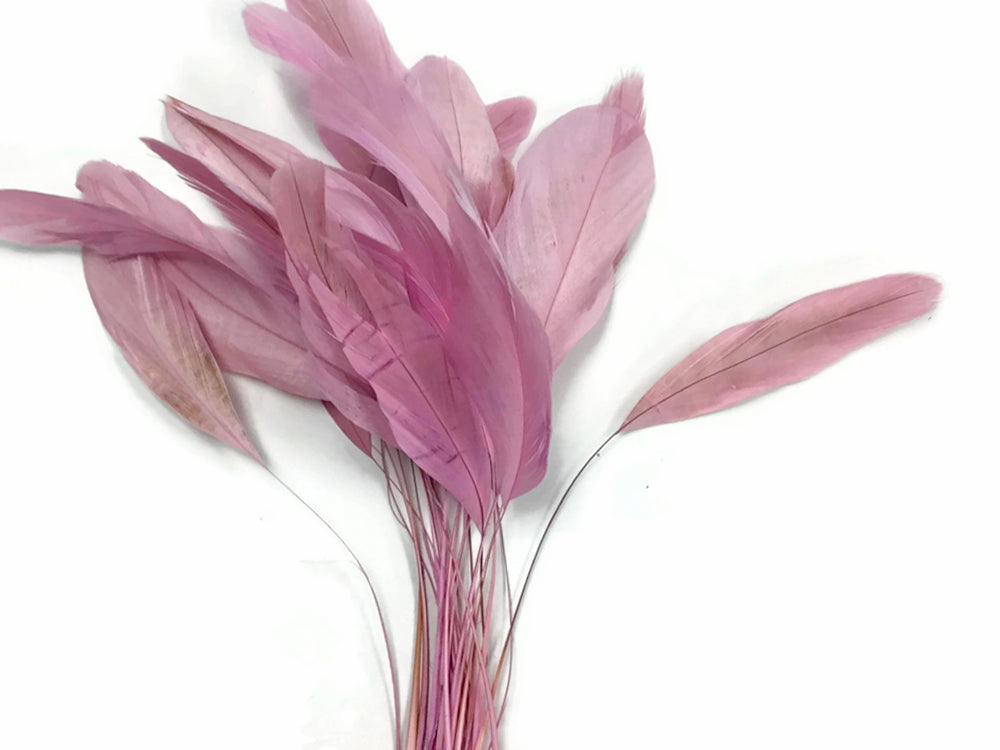 1 Yard - Light Pink Stripped Coque Tail Feathers Wholesale Trim (Bulk)