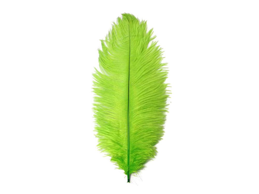 1/2 Lb. - 9-13" Lime Green Dyed Ostrich Body Drab Wholesale Feathers (Bulk)