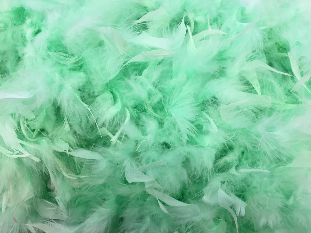 2 Yards - Mint Green Heavy Weight Chandelle Feather Boa | 80 Gram