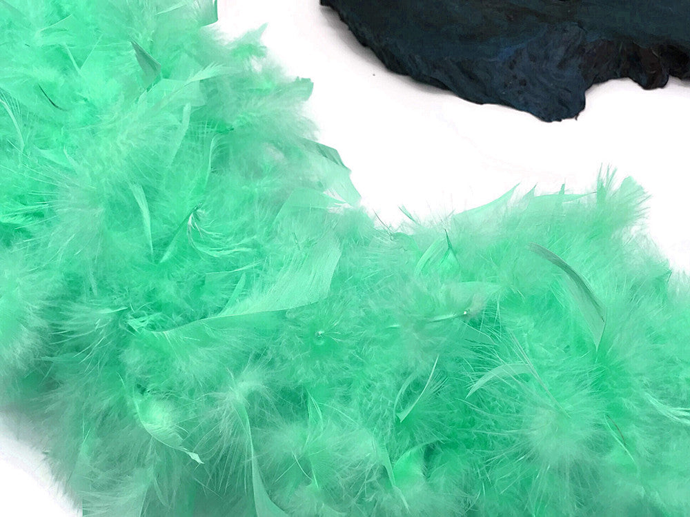 2 Yards - Mint Green Heavy Weight Chandelle Feather Boa | 80 Gram