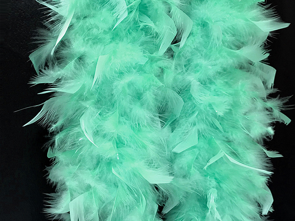2 Yards - Mint Green Heavy Weight Chandelle Feather Boa | 80 Gram