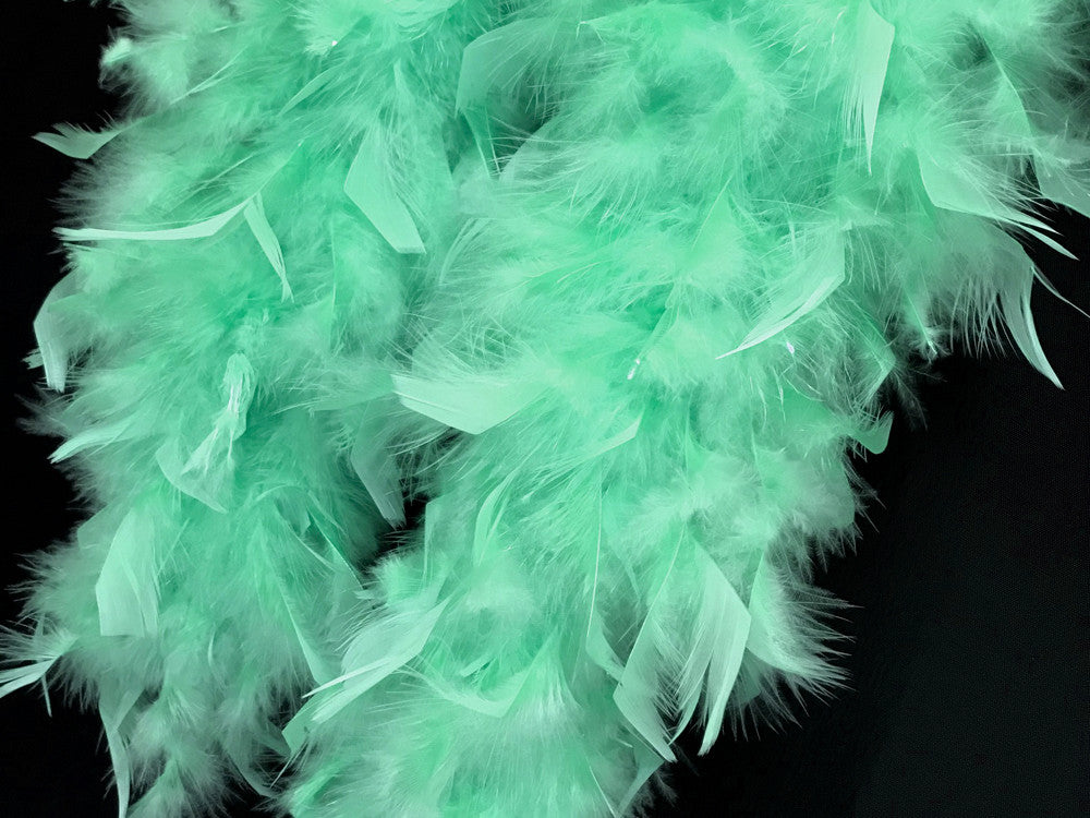 2 Yards - Mint Green Heavy Weight Chandelle Feather Boa | 80 Gram