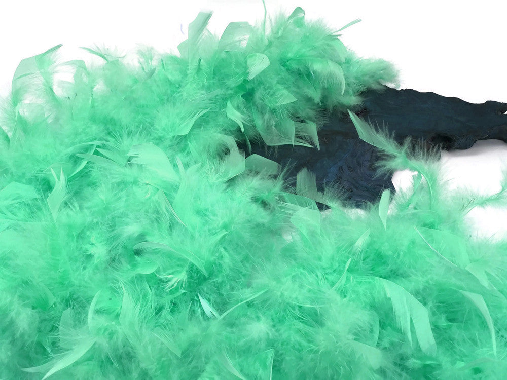 2 Yards - Mint Green Heavy Weight Chandelle Feather Boa | 80 Gram