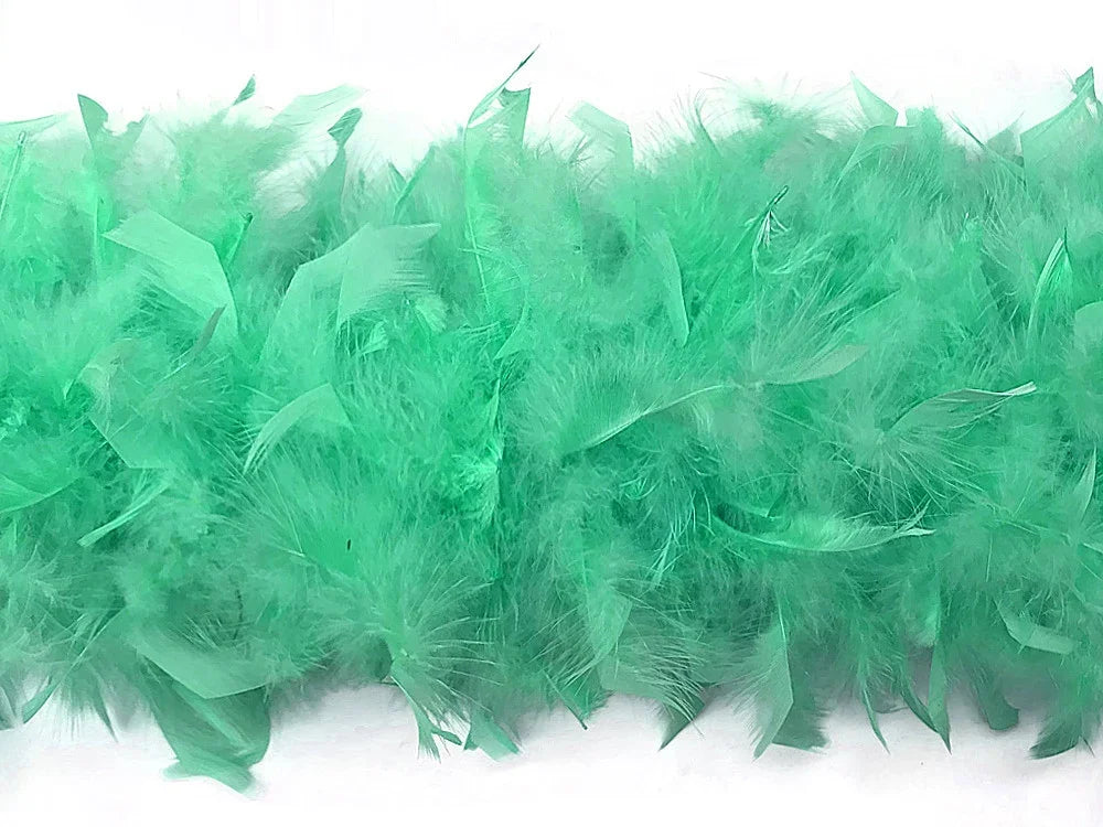 Vibrant green feather boa for fashion, crafts, and DIY costume decor.
