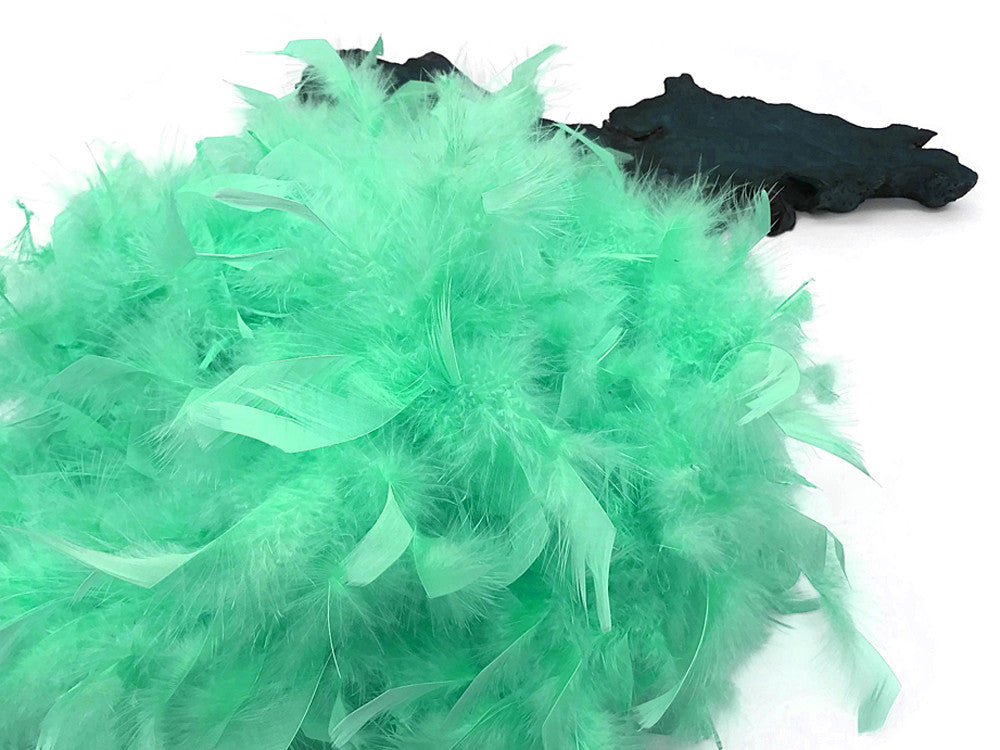 2 Yards - Mint Green Heavy Weight Chandelle Feather Boa | 80 Gram
