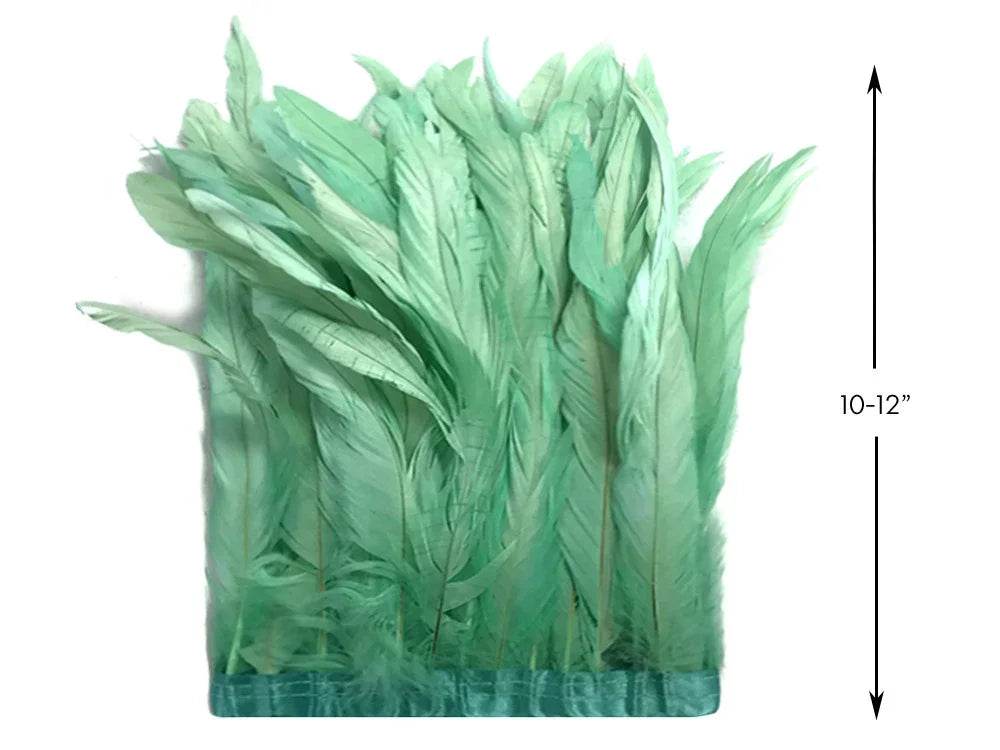 10-12 inch mint green decorative feathers for crafts and fashion DIY supplies.