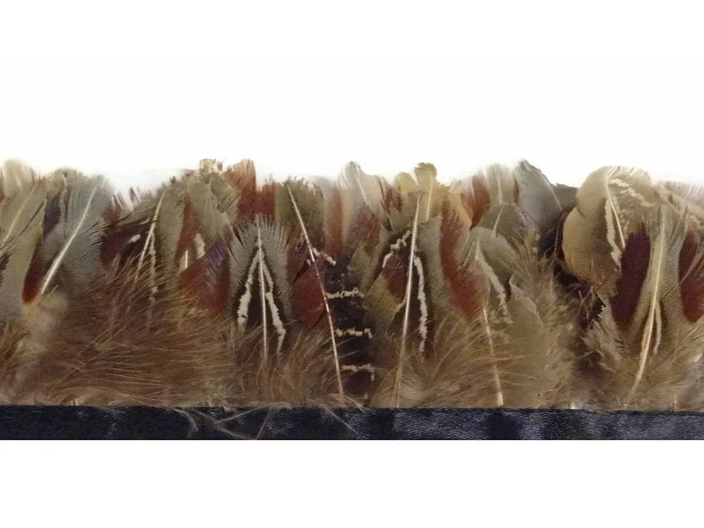 Brown and white patterned decorative feathers trim for crafts and fashion DIY.