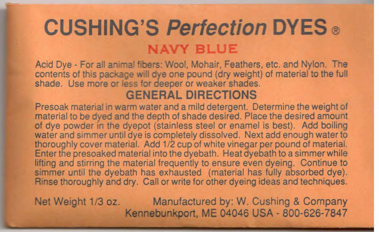 Navy Blue Cushing Acid Dye