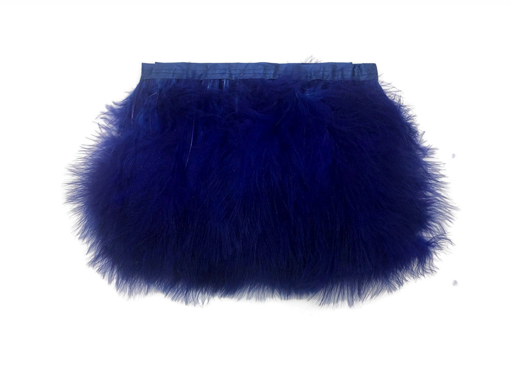 1 Yard - Navy Blue Marabou Turkey Fluff Feather Fringe Trim