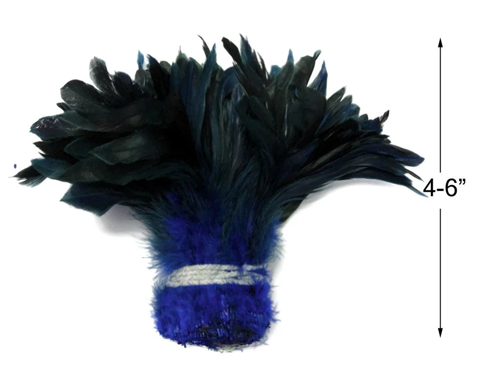 4-6 inch bundle of iridescent dark blue and black feathers for crafts and fashion DIY.