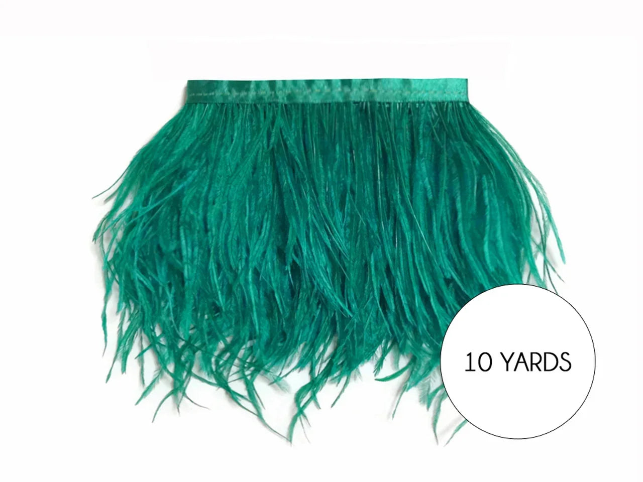 10 yards of vibrant teal feather trim for fashion and DIY crafts
