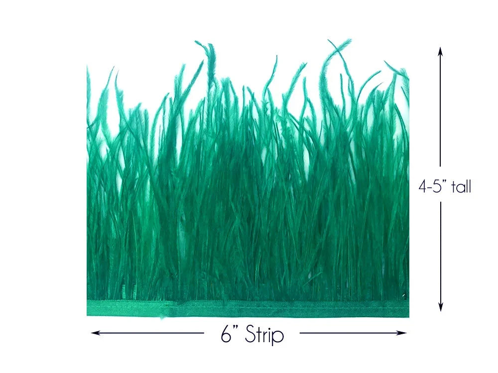6-inch green feather strip, 4-5 inches tall for DIY crafts and fashion decor