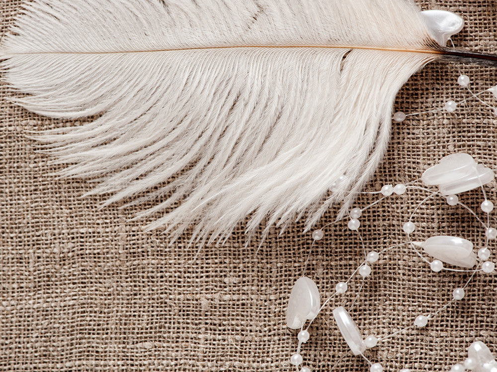 Wholesale Pack - Off White Ostrich Small Confetti Feathers (Bulk)