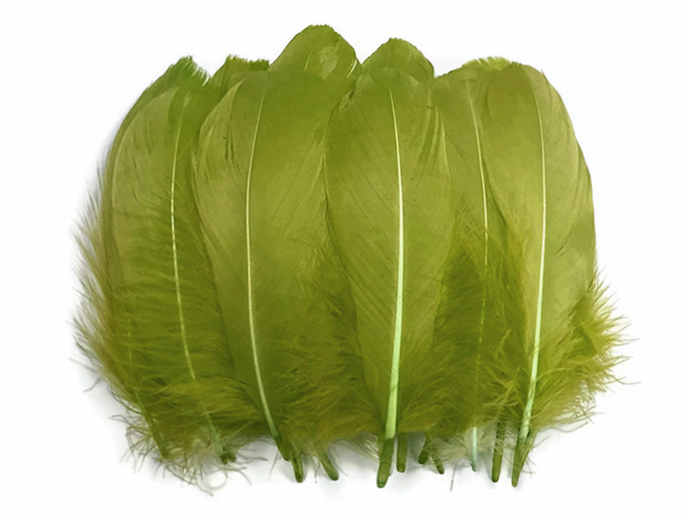 1 Pack - Olive Green Goose Nagoire Loose Feather - 0.25 Oz