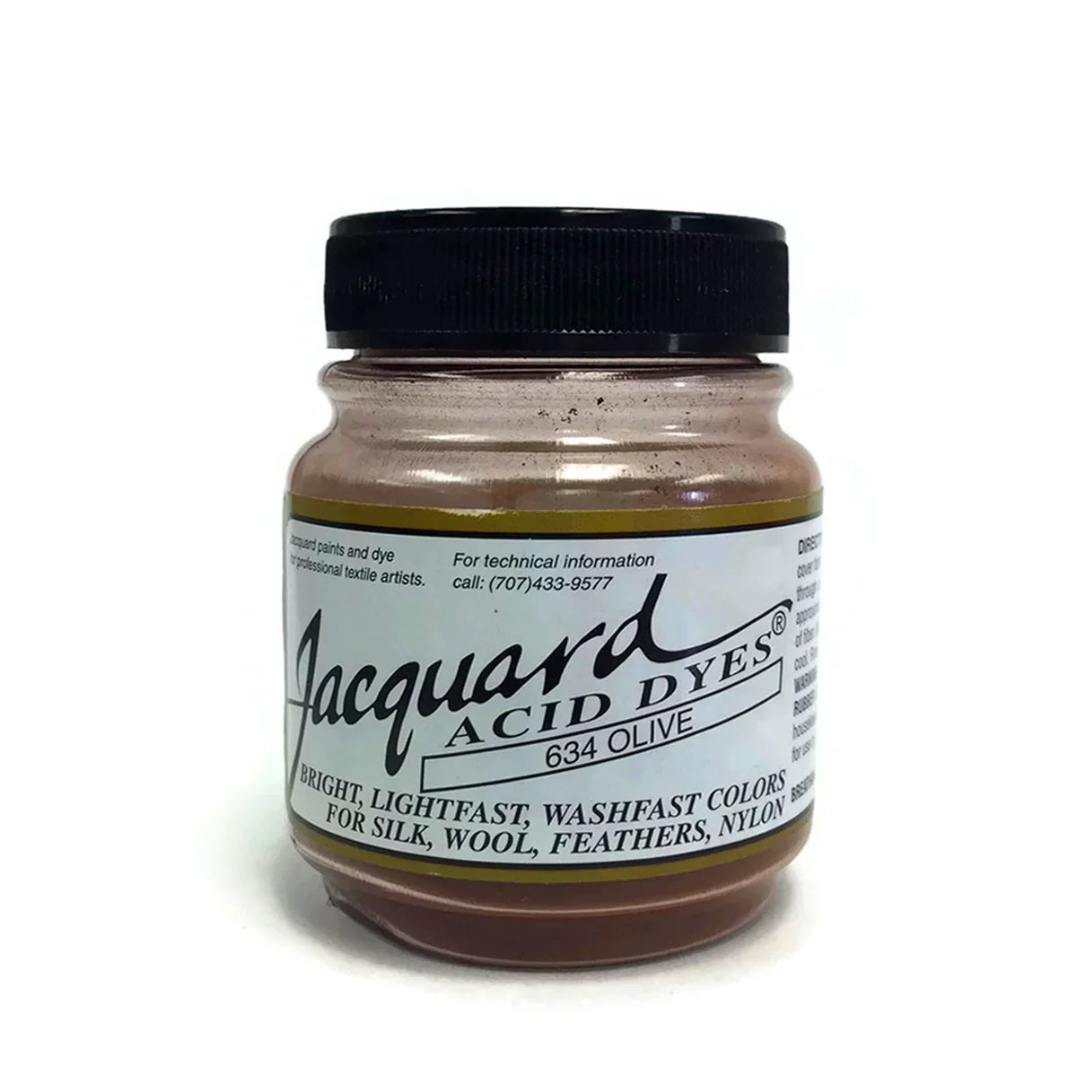 Jacquard Acid Dyes 634 Olive for silk, wool, feathers, and nylon.