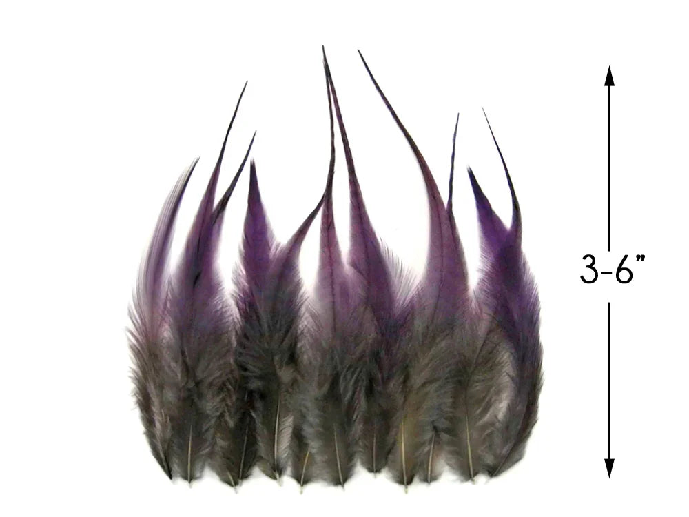 1 Dozen - Pandora Blendz Short Whiting Farm Rooster Saddle Hair Extension Feathers